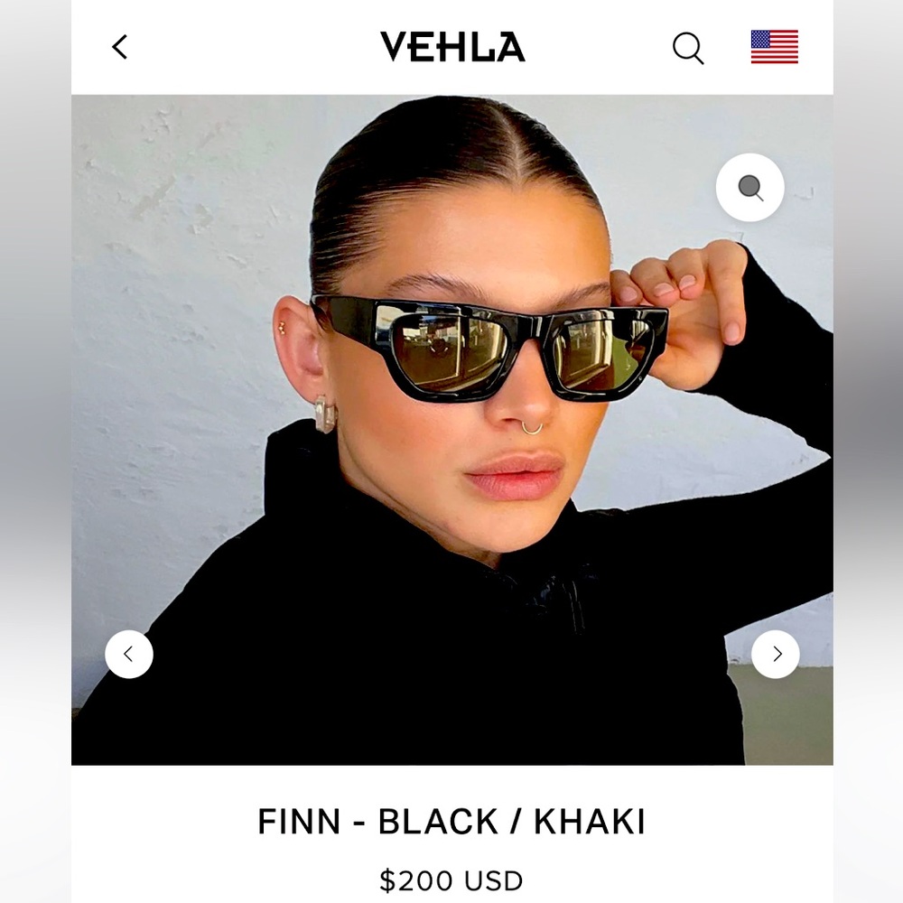 Brand new Vehla Finn black khaki sunglasses